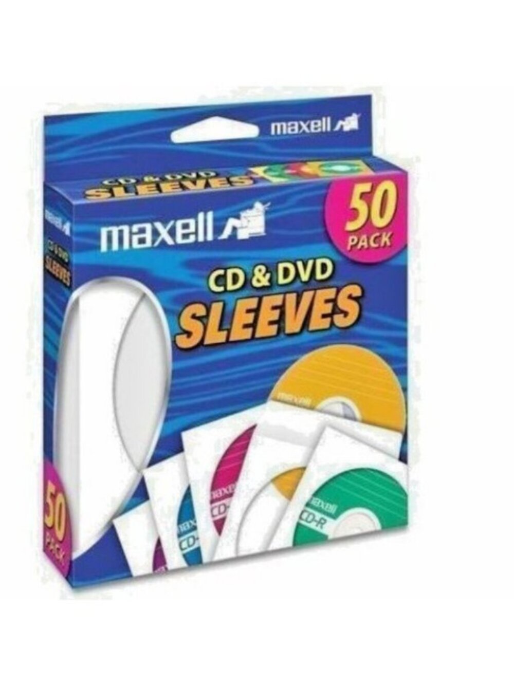 Maxell Blank 50 Pk CD-400 CD/DVD Paper Sleeves With Clear Window190135 New 2017